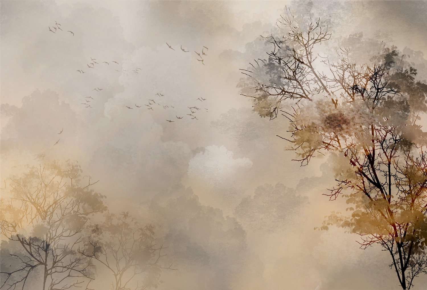 [创意火狐官方网站 - 附件|装饰画/墙饰|办公火狐官方网站|火狐HUOHU（中国）火狐官方网站|迷雾从林-原创定制壁画]