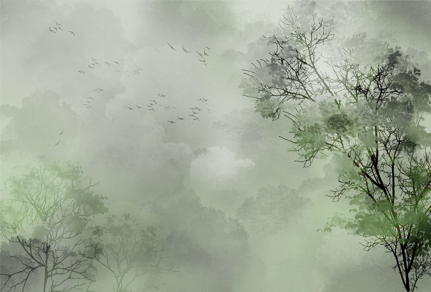 创意火狐官方网站 - 附件|装饰画/墙饰|办公火狐官方网站|火狐HUOHU（中国）火狐官方网站|迷雾从林-原创定制壁画