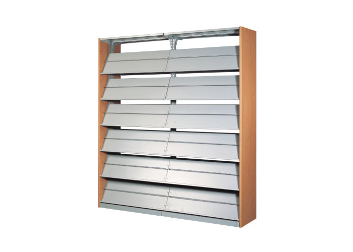 [图书馆火狐官方网站|期刊架、杂志柜|办公火狐官方网站|火狐HUOHU（中国）火狐官方网站|单柱双面六层期刊展示架]